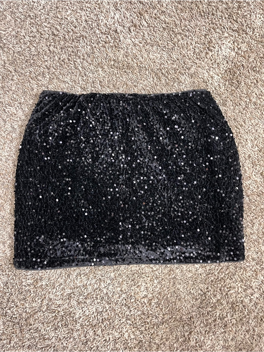SHEIN Black Sequin Mini Skirt